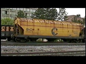 1996_04_26 CSX AMTK Cumberland MD B&O Chessie cars CW44AC