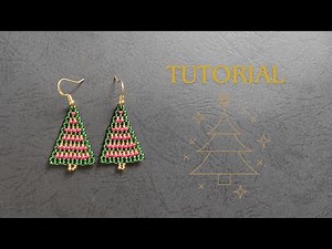 How to Make Christmas tree Beaded Jewelry, Winter Bead Earrings