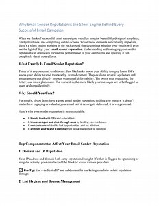 Why Email Sender Reputation is the Silent Engine Behind Every Successful Email Campaign - SlideServe