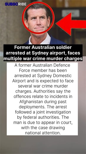 Ex-ADF Soldier Arrested in Sydney, Faces War Crime Charges #shorts