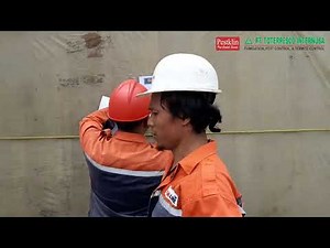 Sheeted container fumigation with Methyl Bromide CH3Br