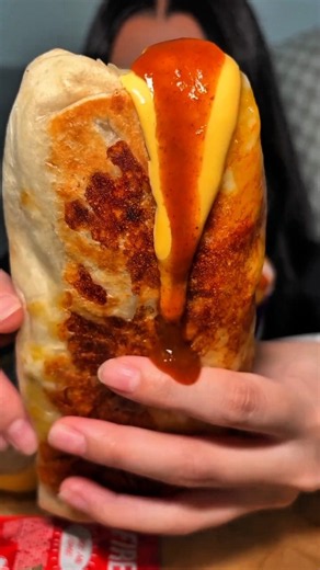 Taco Bell’s CHEESIEST Burrito Is DRENCHED In Sauce 🤯🧀🌯 | ASMR Mukbang #tacobell #foodie #shorts
