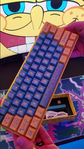 what a beautiful KEYBOARD 💛 spongebob edition #setup #keyboard #spongebob