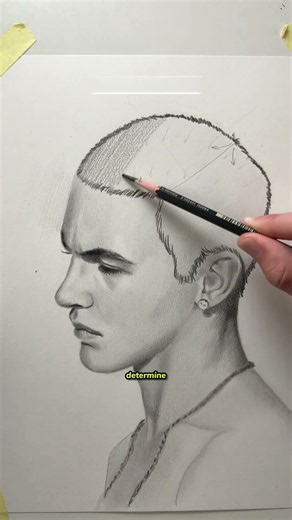How to draw realistic hair easily ✨ #howtodraw #hair #drawing
