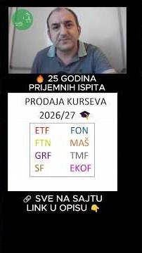 KURSEVI PRIPREME PRIJEMNOG 2026/27.