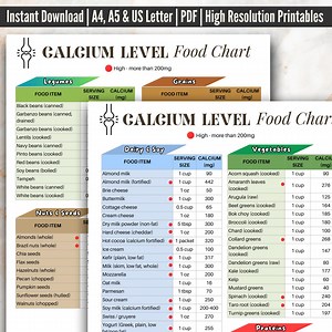 Calcium Food Chart With Non-dairy Included, High Calcium Food, Calcium Rich Foods, Calcium Food Guide, Printable Calcium Food List PDF - Etsy