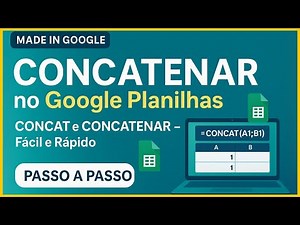 Como Usar a Função CONCATENAR ou CONCAT | Google Sheets | Google Planilhas