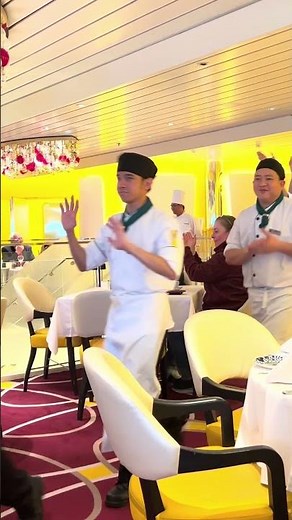 Holland America cruise dining staff sings Gelang Indonesian song of goodbye #shorts