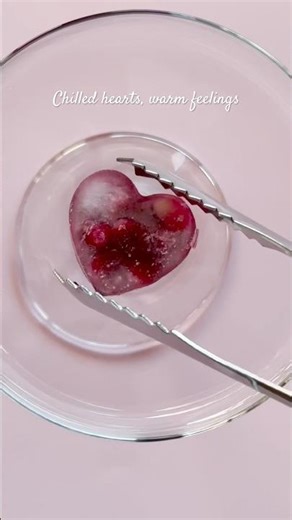 Heart Ice Cubes ❤️🧊✨ Valentine’s Day Edition #ice #love #asmr #shorts