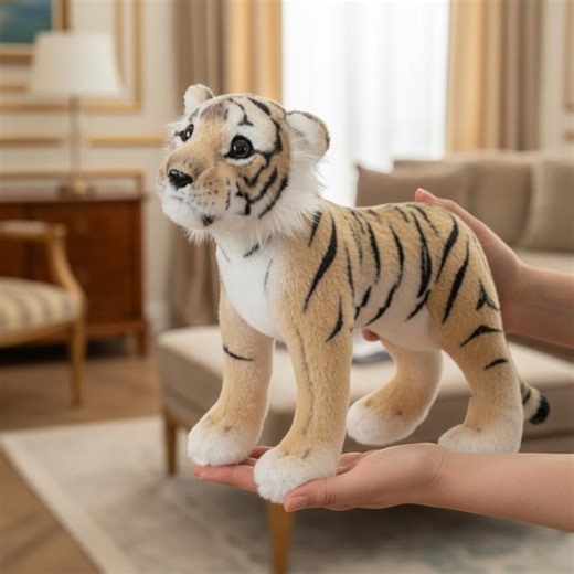 Snow Tiger Plush Toy, Realistic Tiger Stuffed Animal, Arctic Wildlife Decor, Premium Soft Plush Figure, Unique Animal Gift - Etsy