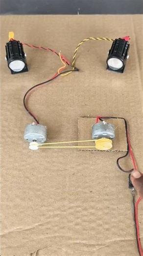 दो जनरेटर से दो नियॉन लाइट चालू किया DC motor new project