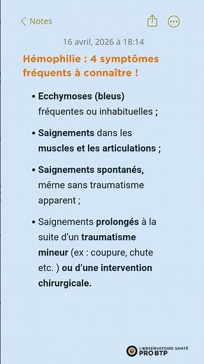 Hémophilie : 4 symptômes à connaître ! 🩸