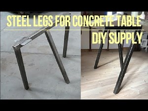 Steel legs for concrete table