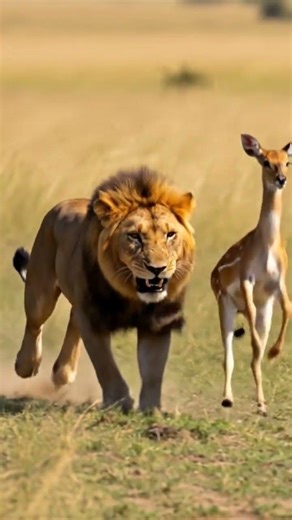 ###🦁 lion chasing a deer 🦌🦌###
