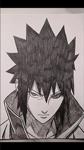 How to Draw Sasuke Uchiha 🔥 | Easy Anime Drawing Tutorial | Naruto Shippuden #shorts