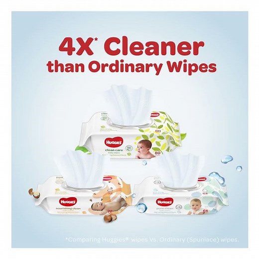 Huggies® Baby Wipes – Cleans More with Just 1 Wipe
