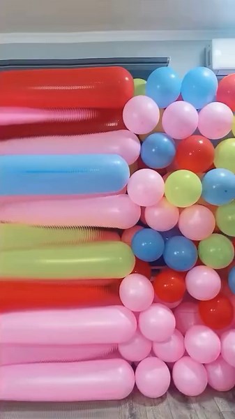 Colorful Balloon Celebration with Costume Character