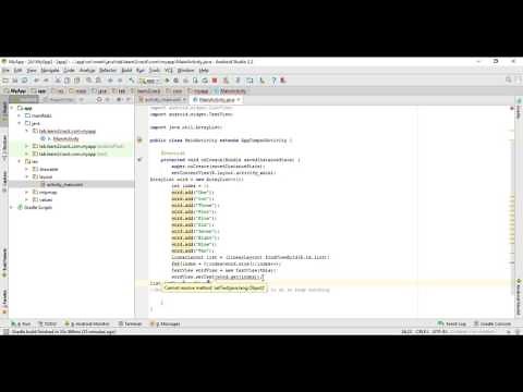 How to create Array to show the text 1 to 10 Android Studio.