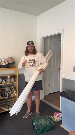 Justin Floyd on Instagram: "Here we go again… • • • Crown molding is not for the faint of heart. Hoping window trim is a little more forgiving. At least this trim is cheaper, so it won’t hurt as much when I have to rip it off and start over. . . #crownmolding #window #trim #home #diy #project"