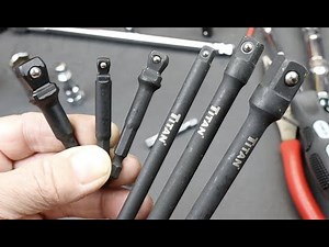 Extra long & Wobble/lock Titan Impact Socket Adaptor Sets: Perfectly straight and solid connections.