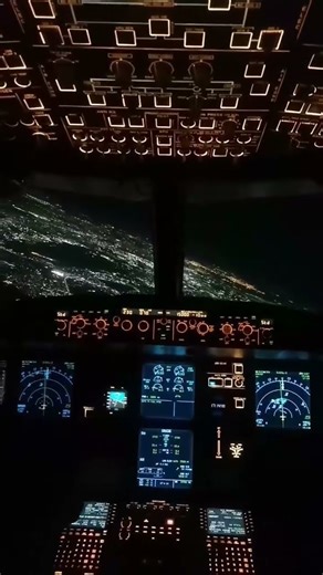 Night view from Aeroplane Cockpit #shorts #aviation #travel #aeroplane #planespotting