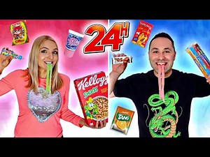 WE EAT LIKE WE DID IN OUR CHILDHOOD FOR 24 HOURS! (as a couple)