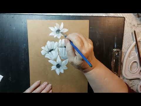 Easy painting Spring Flowers with Acrylic 🌼🌼