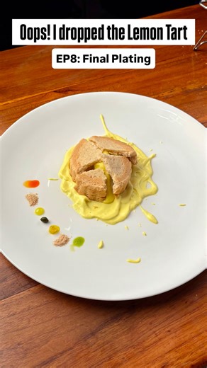 Crafians by Mudrit and Harsheen on Instagram: "OOPS! I DROPPED THE LEMON TART 🍋 Episode 8: Final Plating This beautiful dish has come to life with the following components: • Tart Shell • Lemon Zabaglione • Lemon Curd • Lemongrass Ice Cream • Lemon Gel • Lemon Dust • Mint Oil • Candied Lemon • Capers in Syrup • Chilli Oil Let me know your thoughts in the comments ✨ #oopsidroppedthelemontart #lemontart #finedine"