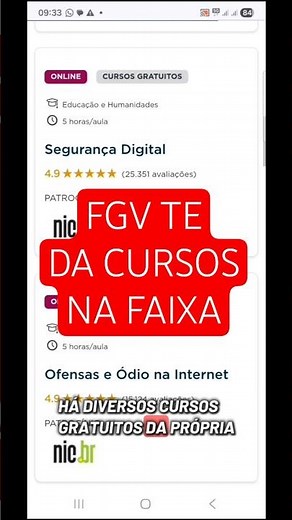 A ‪@FGV‬ disponibiliza isso de graça e você não sabia #cursosonline #fgv #tech
