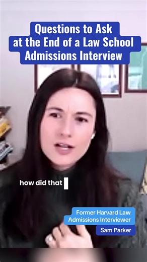 What you should (and shouldn't 😬) ask at the end of your law school admissions interview—featuring a former Harvard Law School Associate Director of Admissions who's interviewed over a thousand applicants (Spivey consultant Sam Parker) #lawschooladmissions #interviewtips #lsat #prelaw #lawschool