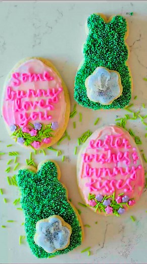 5.4K views | Easter cookies  @4cake_sake shows us how she decorated her cute Easter Bunny and Egg cookies using Royal Icing and sprinkles. Shop Easter supplies now at The Cake Decorating Co. ️ https://bit.ly/4admEN3 | The Cake Decorating Company | Facebook