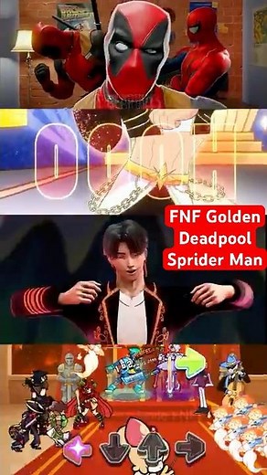 FNF Deadpool x SpiderMan but Boys Golden [Kpop Demon Hunters] - FNF Mod #fnf #golden #deadpool