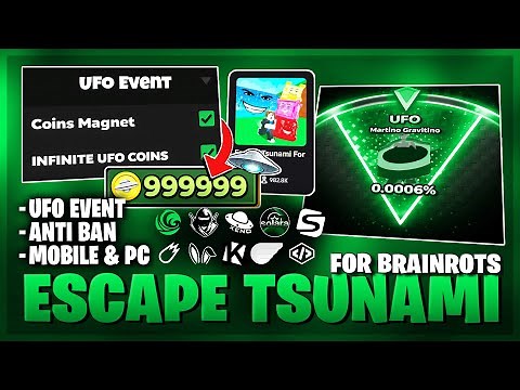 [🛸 NO KEY] Escape Tsunami For Brainrots Script – AUTO EVENT | AUTO COLLECT | DUPE | UFO COINS