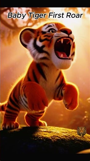 Baby Tiger’s First Roar 🌅 | Strength Begins with Courage | 3D Cinematic #tigraloon #usa #shorts