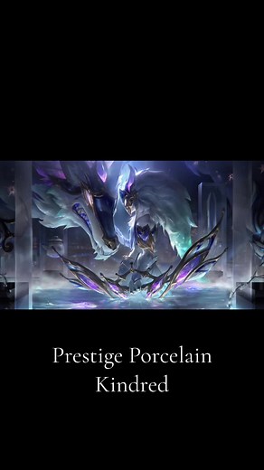 Prestige Porcelain Kindred ~ I believe she will cost 125 Mythic Essence or will be 2000 tokens. This skin will go live on patch 14.4 on February 21st. Also she is no longer human in this skin. #leagueoflegends #riotgames #porcelain #kindred #prestige