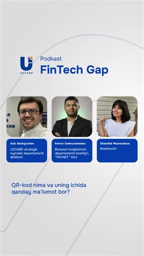 QR-kod nima va uning ichida qanday ma’lumot bor? QR-kod — bu oddiy rasm emas, balki turli xil ma’lumotlarni o‘zida saqlovchi texnologiya. Unda sotuvchining identifikatsion ma’lumotlari, bank rekvizitlari yoki fintex platformalar bazasiga bog‘langan ma’lumotlar joylashgan bo‘lishi mumkin. *Maxsus loyiha