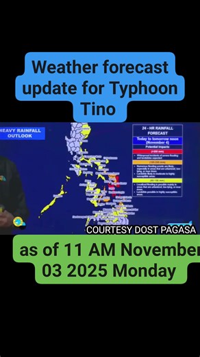 16K views · 176 reactions | PAGASA Weather forecast update for Typhoon #TinoPH #typhoon #Tino #Alert #besafe  DOST-PAGASA | Mindoro weather update | Facebook