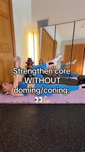 If you’re working on closing your gap & building REAL ab strength, this is a LEVELS game, not a rush 🚦 🟢 Level 1 (foundation) Regular toe taps. No weight. Yes, they’re “basic.” Also yes, they are physical therapy staples for a reason— rebuilding deep core control ❤️‍🩹 🟡 Level 2 Toe taps light weight overhead (and/or ankle weights). The weight turns on deep core through anti-extension so your abs learn to hold without bulging 💪🏼 🔵 Level 3 Single-leg lowers Longer lever = more demand. Only 