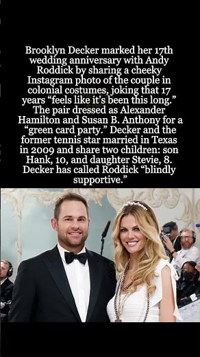 Brooklyn Decker Jokes 17 Years of Marriage to Andy Roddick “Feels Like It’s Been This Long” #shorts