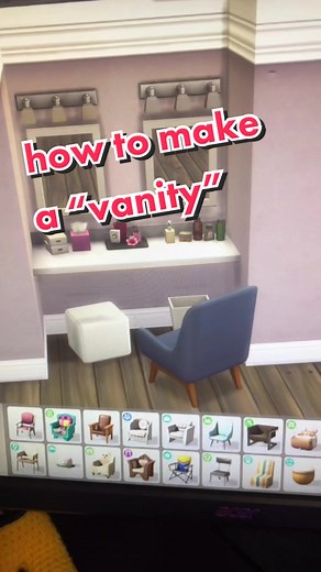 DIY Vanity Build in The Sims 4