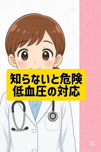 知らないと危険。低血圧の対応