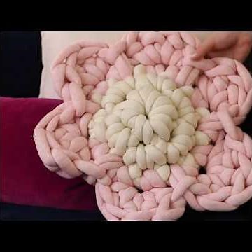 Jumbo Hand Crochet Flower Pillow