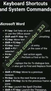 #viral#reel#youtube#"All shortcuts and system commands# upload computer. 333