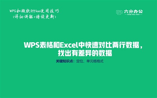 WPS表格和Excel中快速对比两列或多列数据，找出有差异的数据