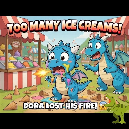 Dragon Dora Ate Too Many Ice Creams! 🍦 Funny Kids Story | Moral Cartoon Story for Children