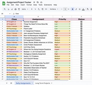 School Assignment/project Planner - Etsy