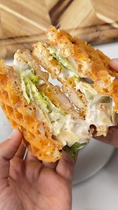 553K views · 8K reactions | Caesar Salad Chaffle Sandwich  | Keto Snackz | Facebook