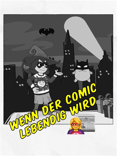 Ein Wunsch, ein Zauberspruch – und plötzlich sieht alles aus wie ein Comic. 🦇📖 Manchmal bekommt man genau das Superhelden-Feeling, das man sich wünscht … nur vielleicht etwas zu dramatisch. ✨ . . . Idea, Animation and Illustration: Christian Sohn Sprecherinnen: Ailana Luna: Maria Arato - https://www.mariaarato.de/ Feelicitas: @dajana.diedrachenstimme Music by Musictown from Pixabay #animatedshort #zeichentrickserie #trickfilm #cartoonhumor #comic
