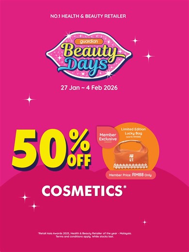 50% Off at Beauty Days Cosmetics Sale!
