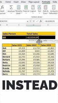 Sum XLOOKUP | XLOOKUP Sum Row or Range | Sum XLOOKUP Multiple Columns